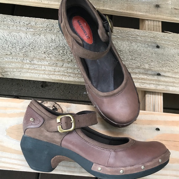 Merrell Shoes - MERRELL LUXE MARY JANES BROWN LEATHER STUDDED 8.5